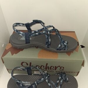 Skechers Reggae Positive Space Navy Women's Sandals - Size 9 NWB 163595/NVY